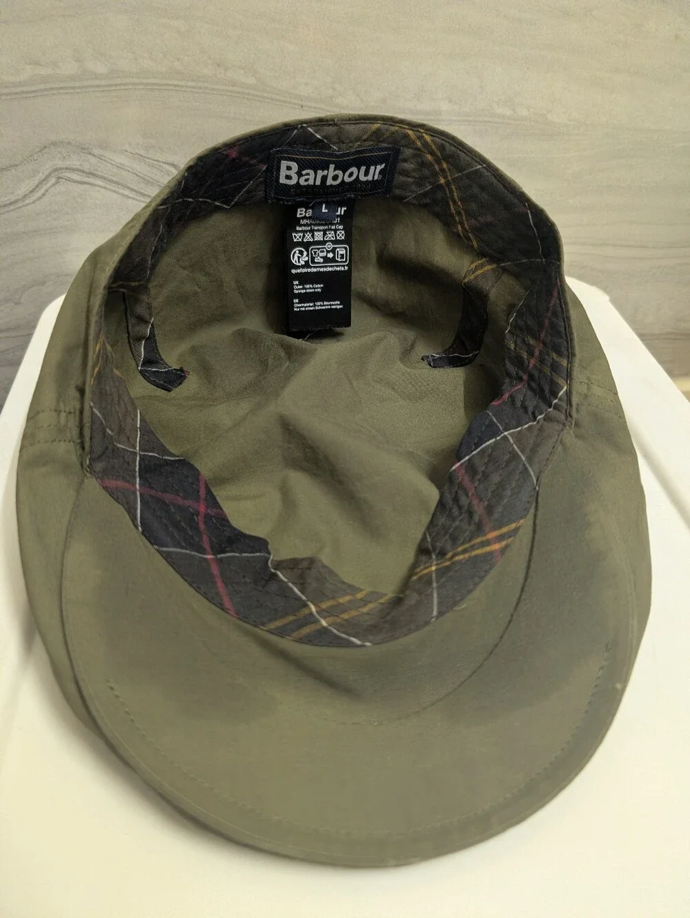 BARBOUR Olive Flat Transport Hat